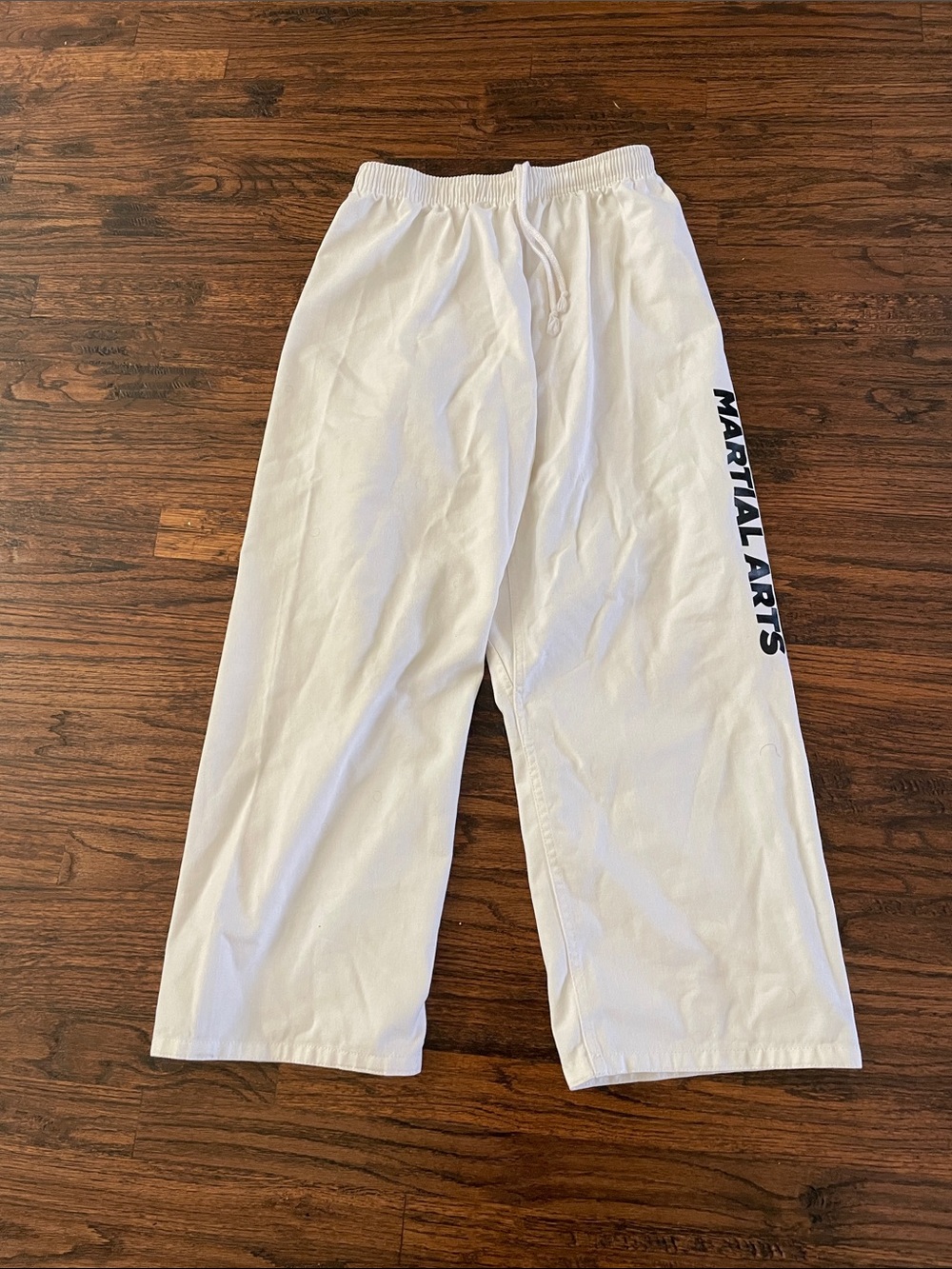 Kids White Martial Arts pants with Side Print